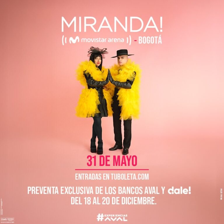 Miranda! regresa a Colombia con shows en Bogotá y Medellín en 2025