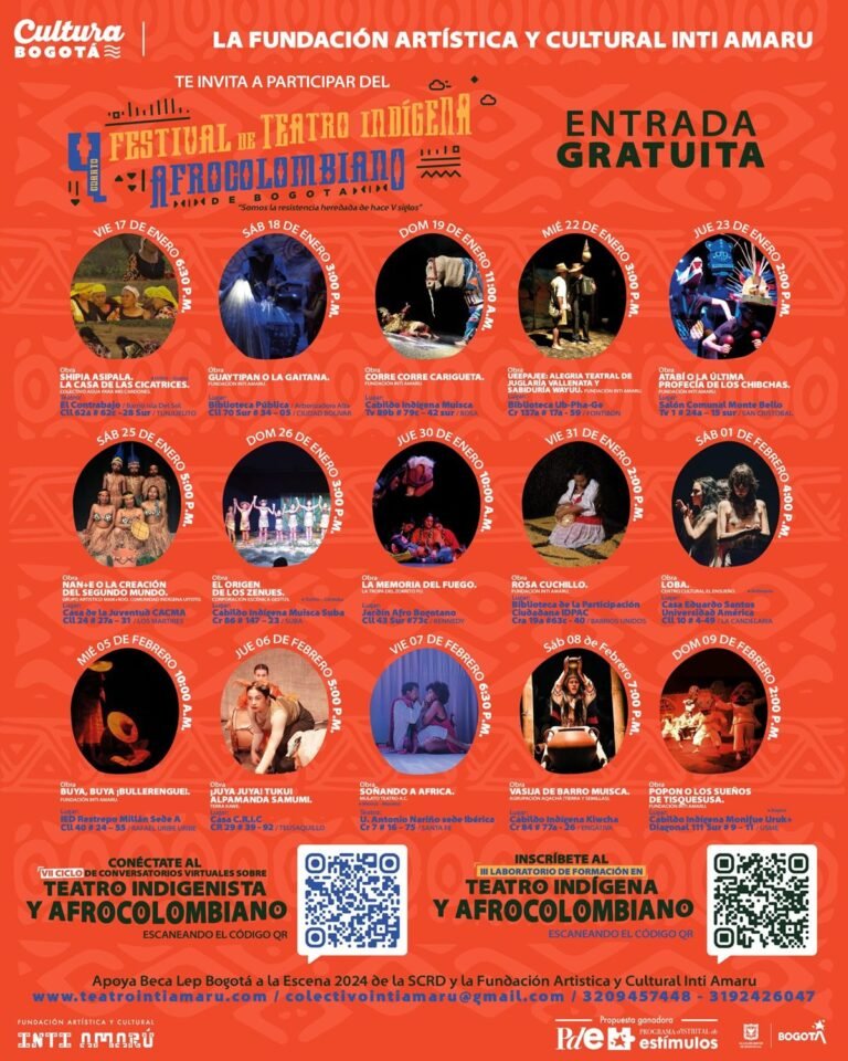 Teatro ancestral en Bogotá: llega el IV Festival Indígena y Afrocolombiano