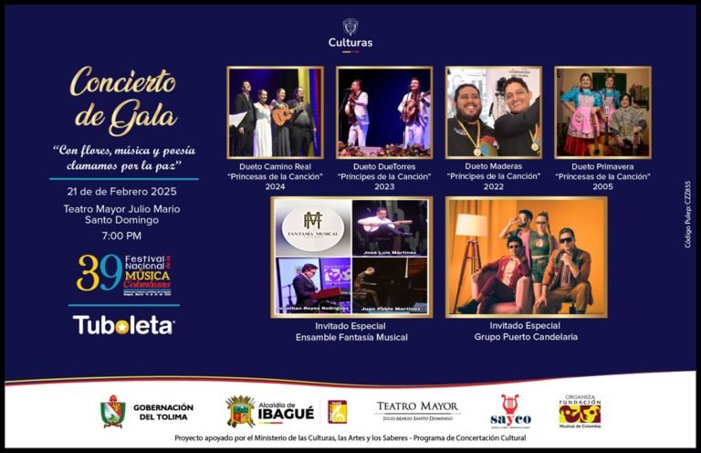Bogotá recibe el concierto de gala del 39° Festival Nacional de la Música Colombiana