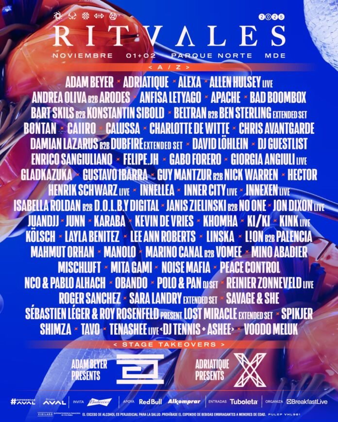 Ritvales 2025: Revelan el Cartel por Días del Festival de Electrónica más Grande de Colombia