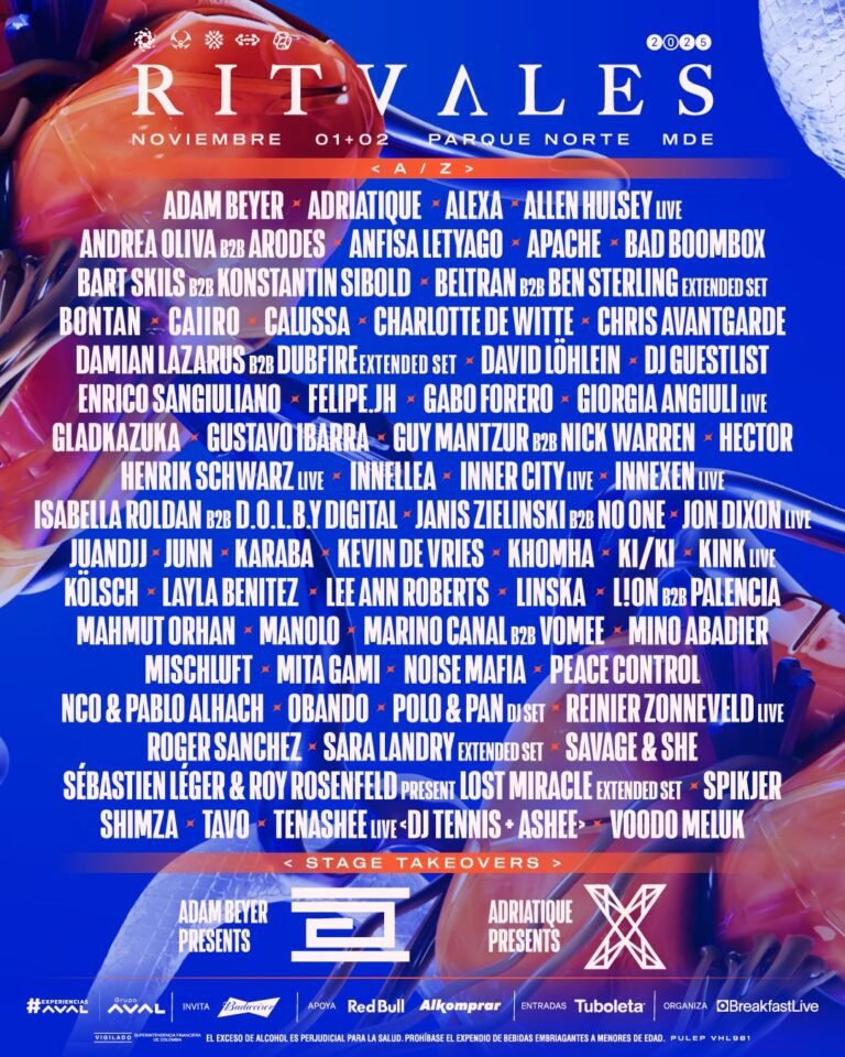 Ritvales 2025: Revelan el Cartel por Días del Festival de Electrónica más Grande de Colombia
