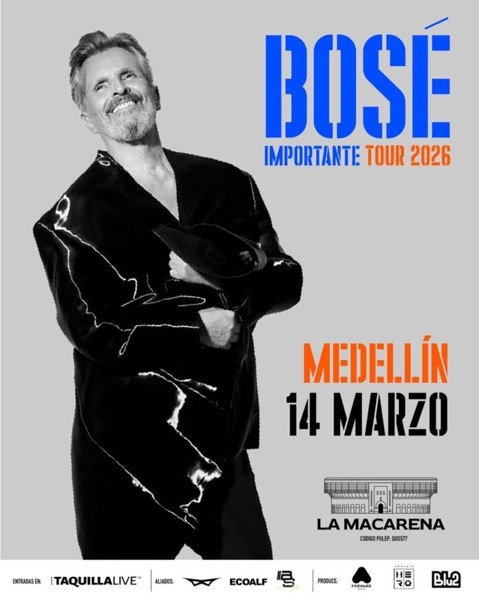 Bosé en Colombia 2026: El 