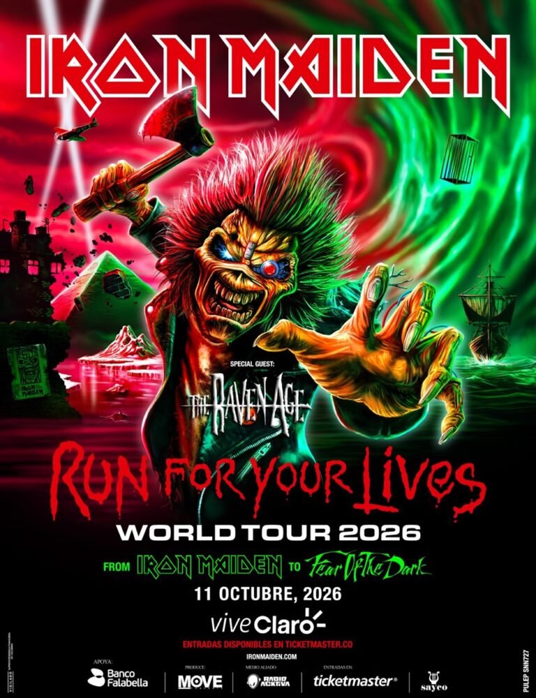 Iron Maiden regresa a Colombia con el ‘Run for your Lives’ World Tour 2026