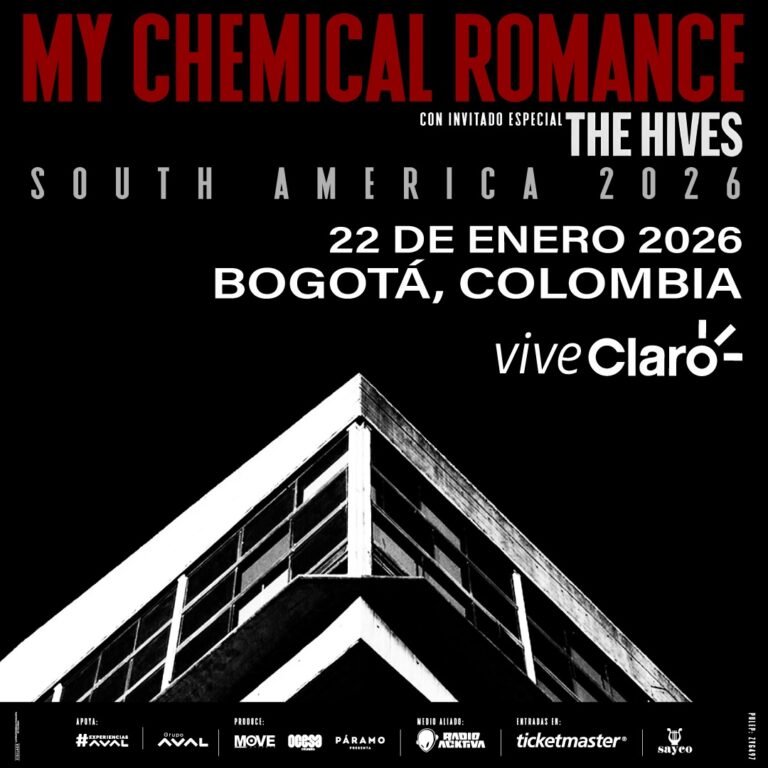 My Chemical Romance llega a Bogotá por primera vez: Guía completa del concierto