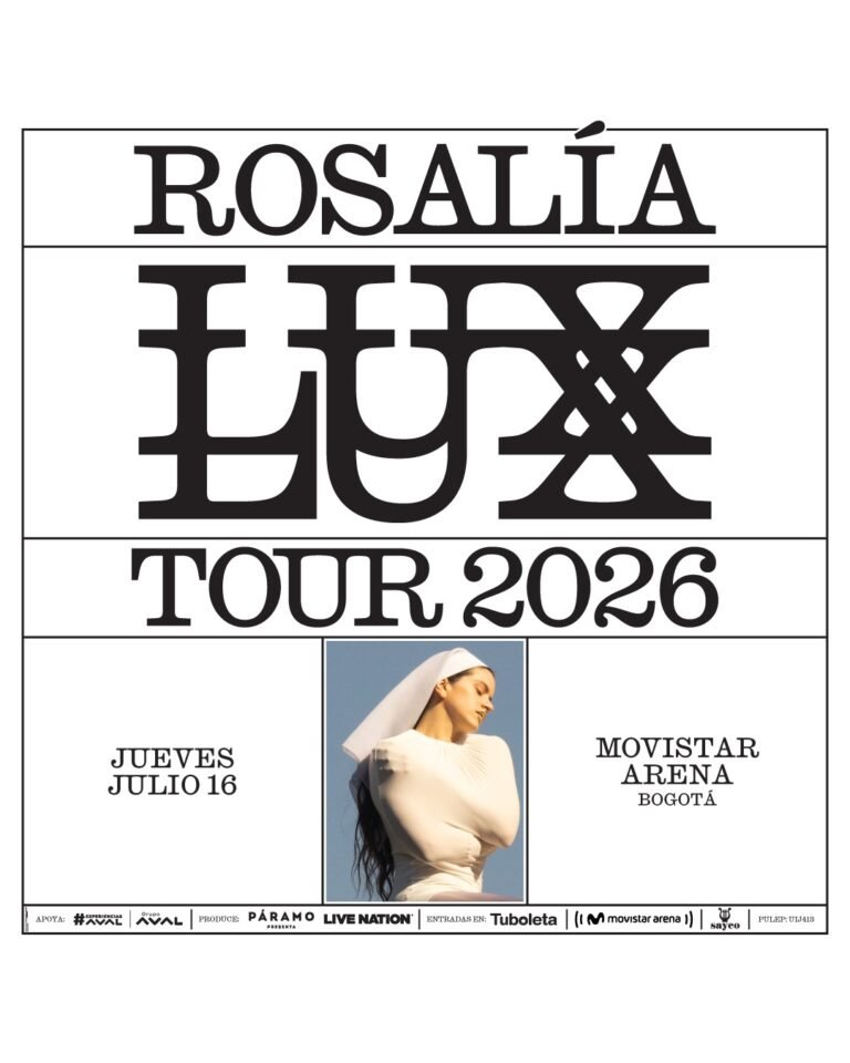 Rosalía en Colombia 2026: Todo sobre su concierto ‘LUX’ en el Movistar Arena