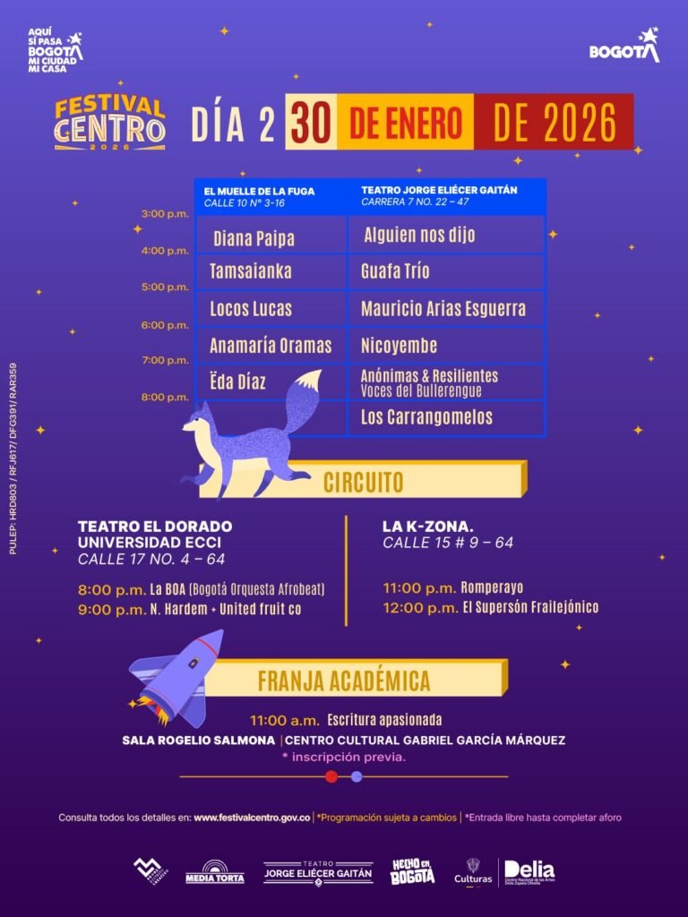 Festival Centro 2026: Homenaje a Nicoyembe y 15 artistas en vivo