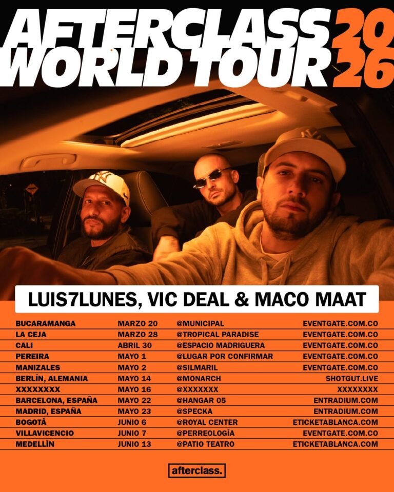 Guía completa del Afterclass World Tour 2026: Medellín, Bogotá y más