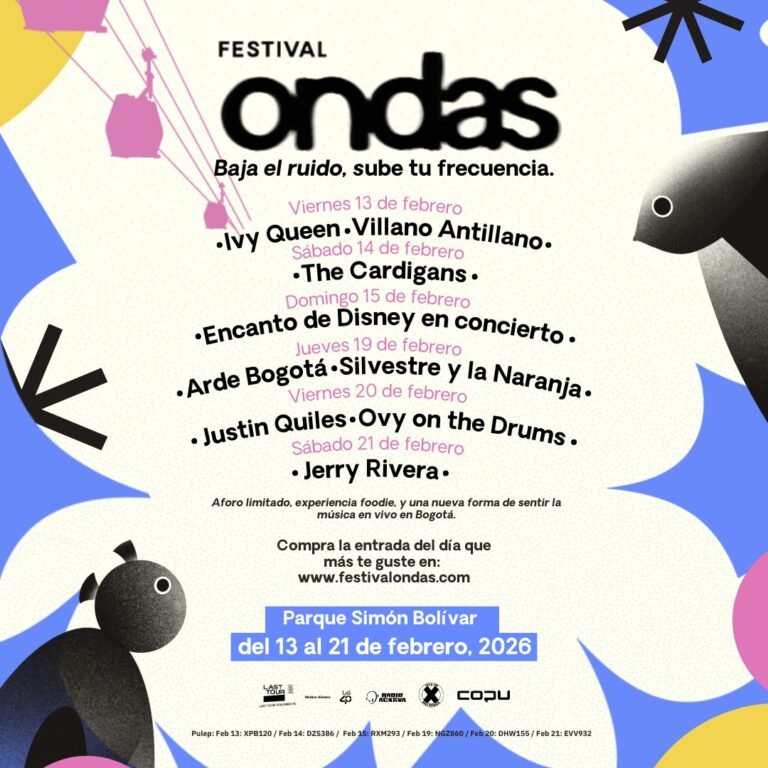 Cartel del Festival Ondas 2026: Ivy Queen, Jerry Rivera y The Cardigans en el Simón Bolívar