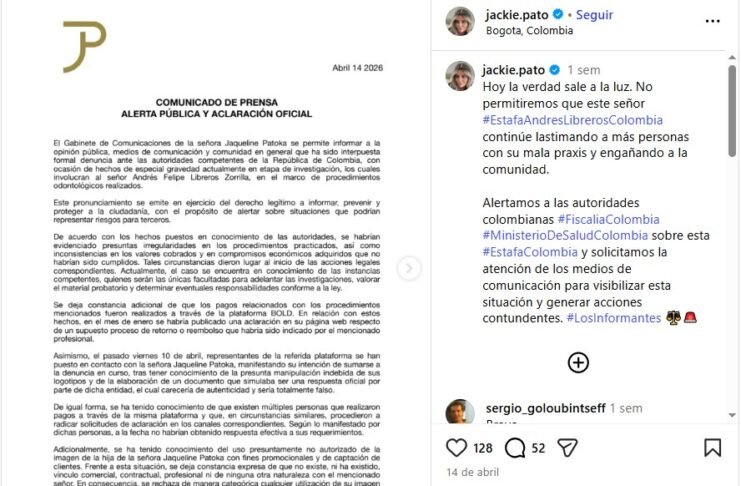 Denuncian a odontólogo Andrés Felipe Libreros por presuntas irregularidades.