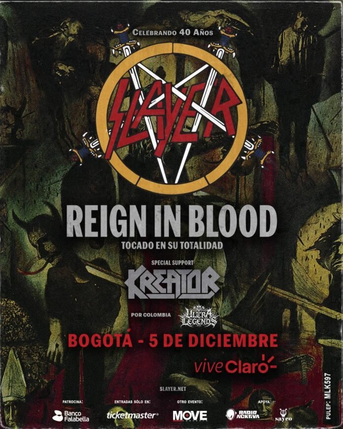 Concierto de Slayer en Colombia: Fechas, precios y boletería