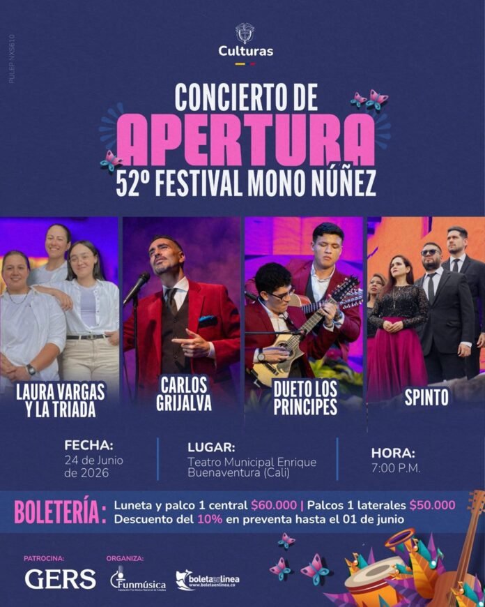 Mono Núñez 2026 inicia en Cali con gala de grandes ganadores